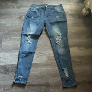 Women’s Distressed Blue Jeans